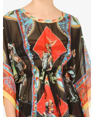 Dolce & Gabbana Carrettoプリント シフォンカフタン - ブラック - サムネイル5