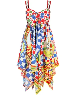 Dolce & Gabbana カレットプリント ツイル ミニドレス（ブルー） - サムネイル1