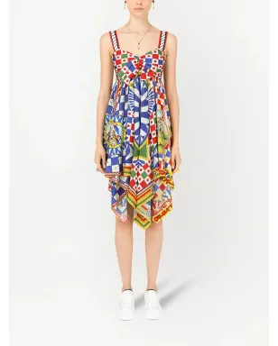 Dolce & Gabbana カレットプリント ツイル ミニドレス（ブルー） - サムネイル2