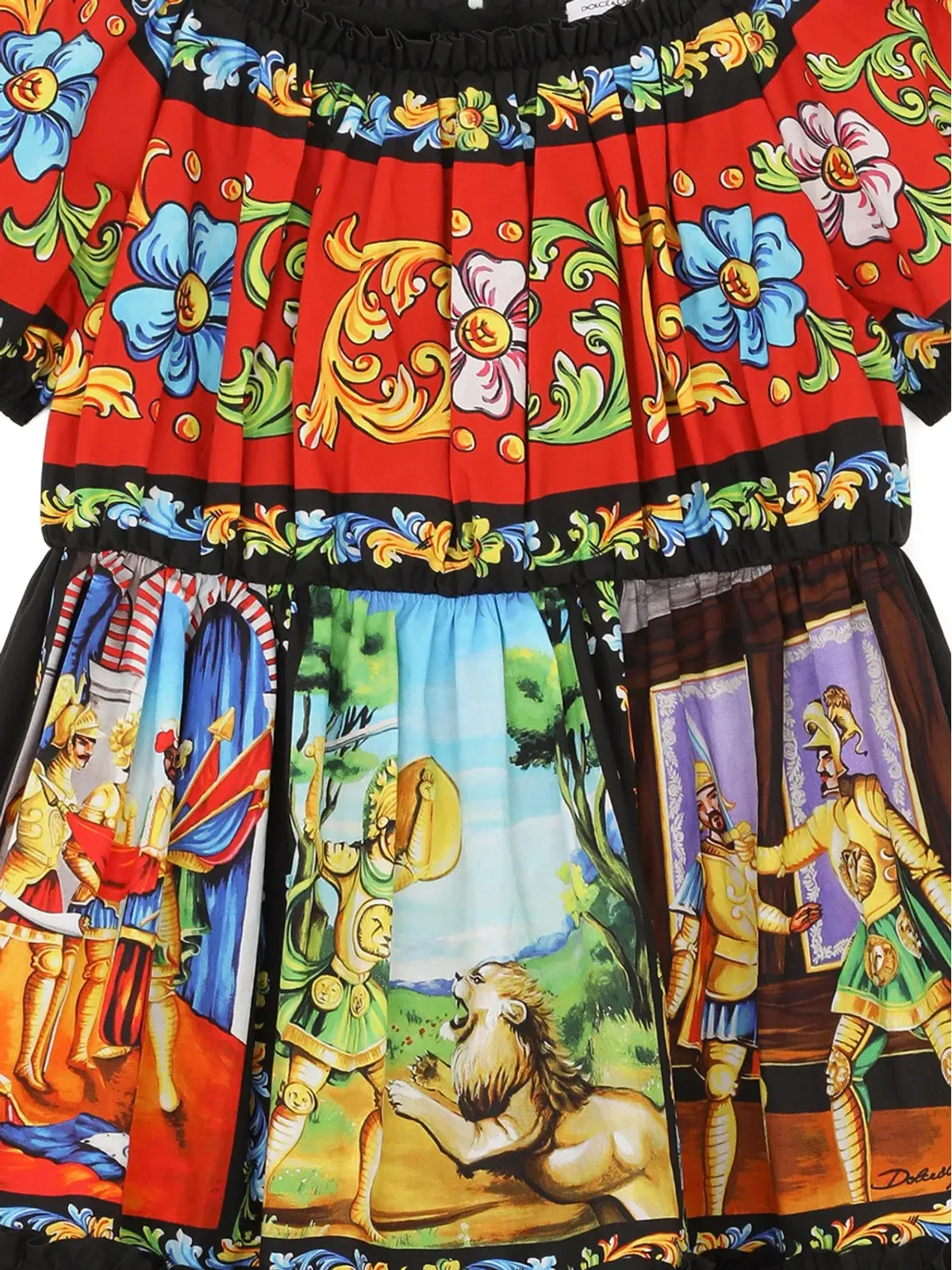 Dolce & Gabbana Kids Carretto-printポプリンワンピース - 画像3