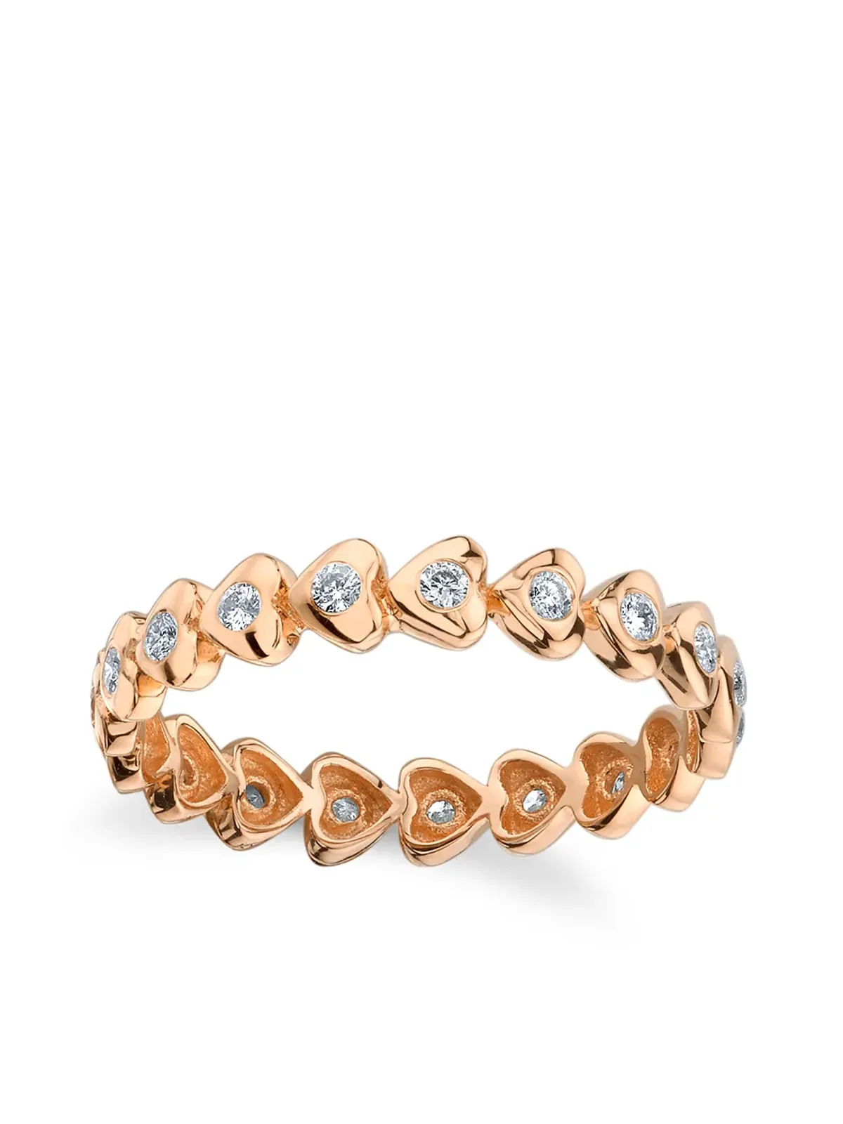 SHAY 18K ローズゴールド ダイヤモンド ハートエタニティリング - ピンク - 画像1