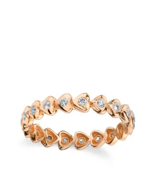 SHAY 18K ローズゴールド ダイヤモンド ハートエタニティリング - ピンク - サムネイル1