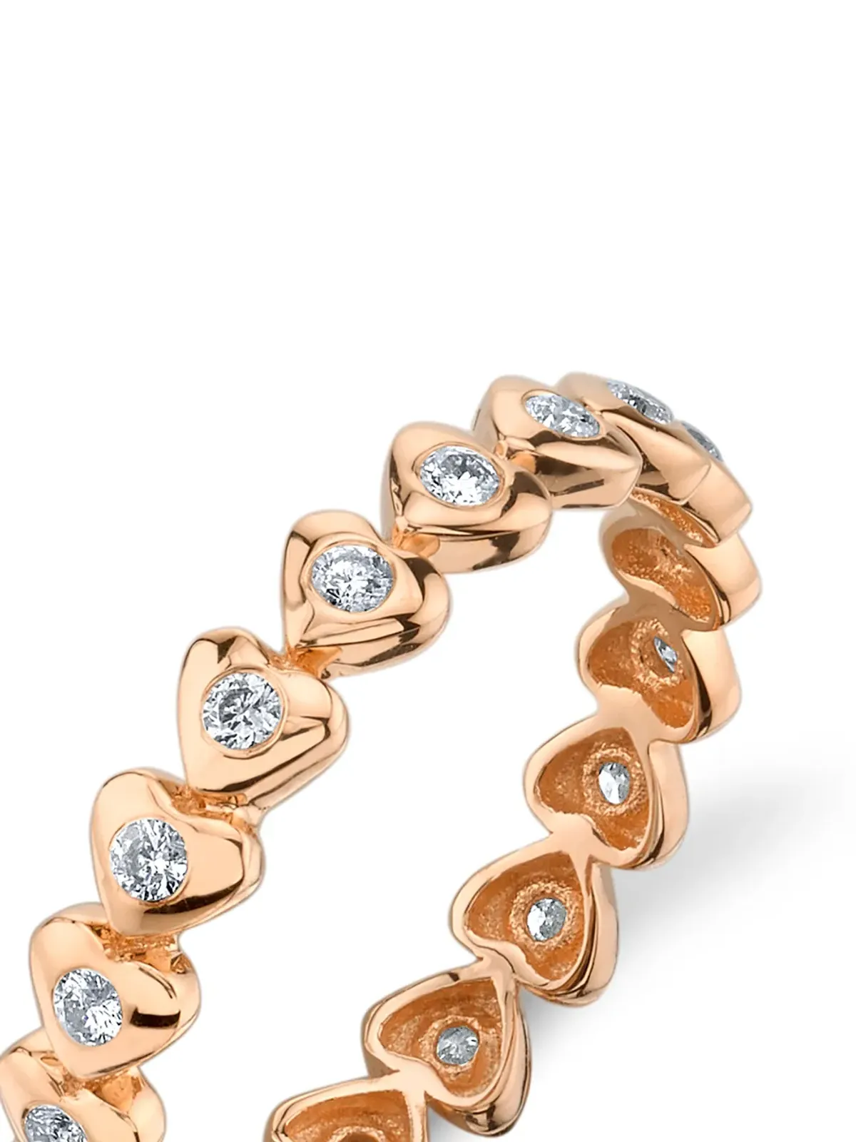 SHAY 18K ローズゴールド ダイヤモンド ハートエタニティリング - ピンク - 画像2
