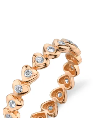 SHAY 18K ローズゴールド ダイヤモンド ハートエタニティリング - ピンク - サムネイル2