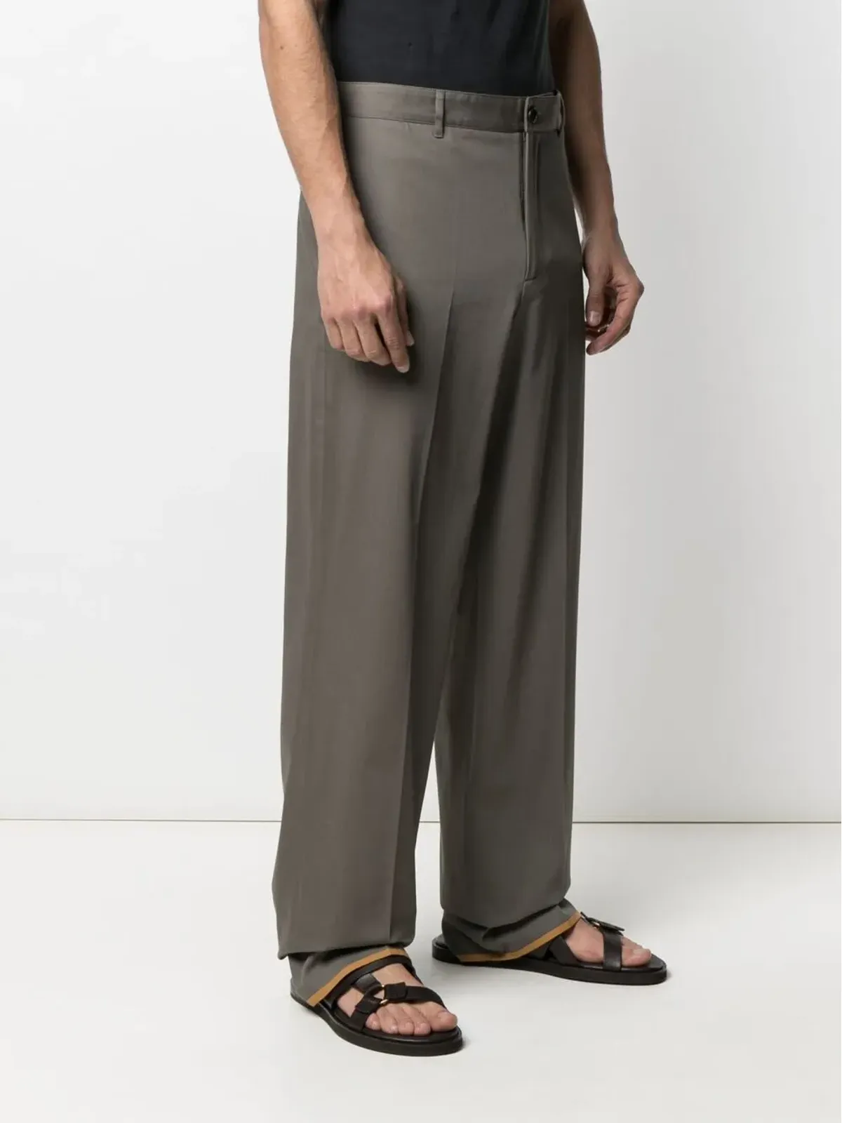 Ferragamo ストレートレッグ テーラードパンツ ブラウン - 画像3