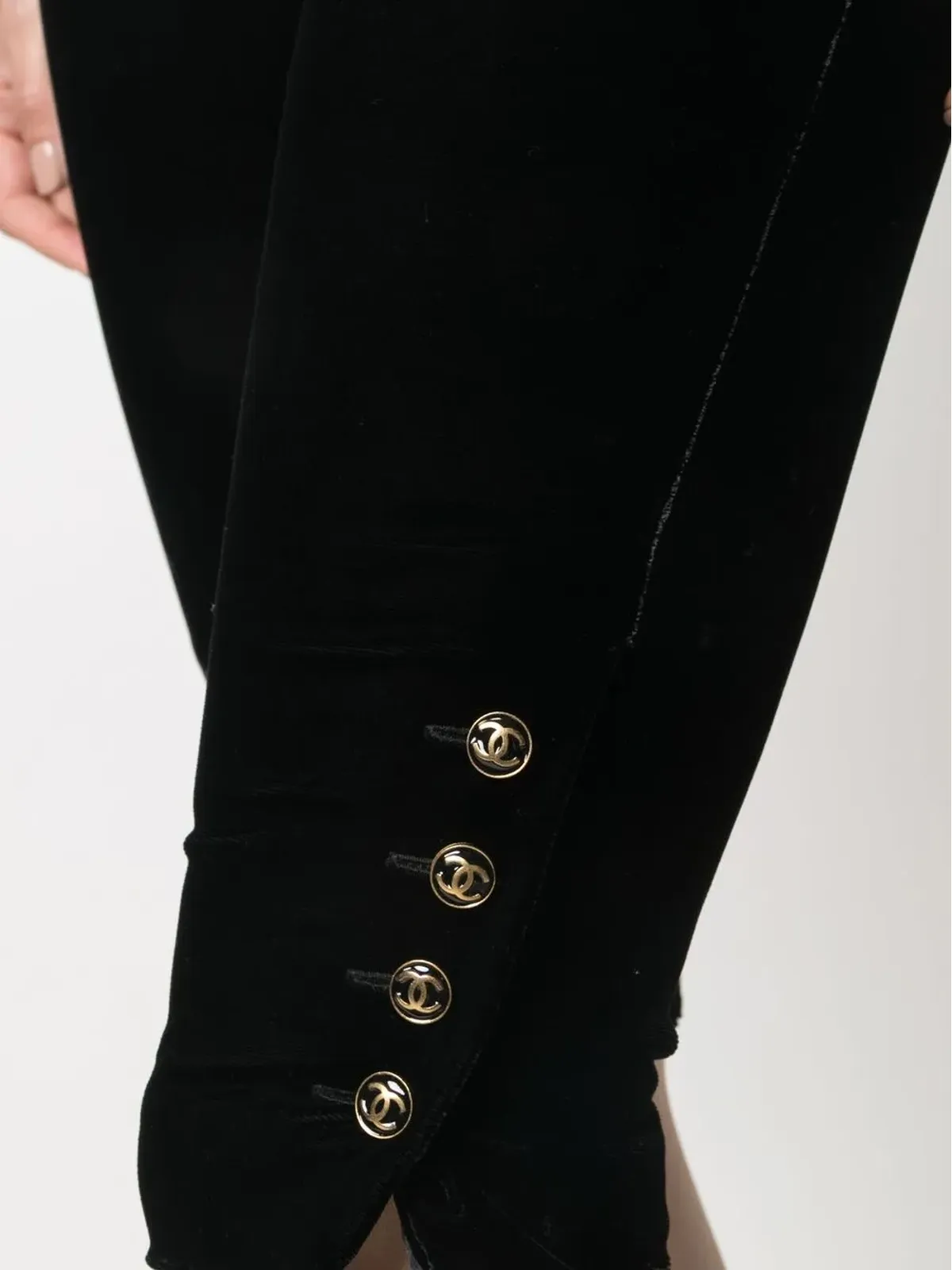 CHANEL Pre-Owned 1994 velvet knee-length playsuit - Black - 画像5