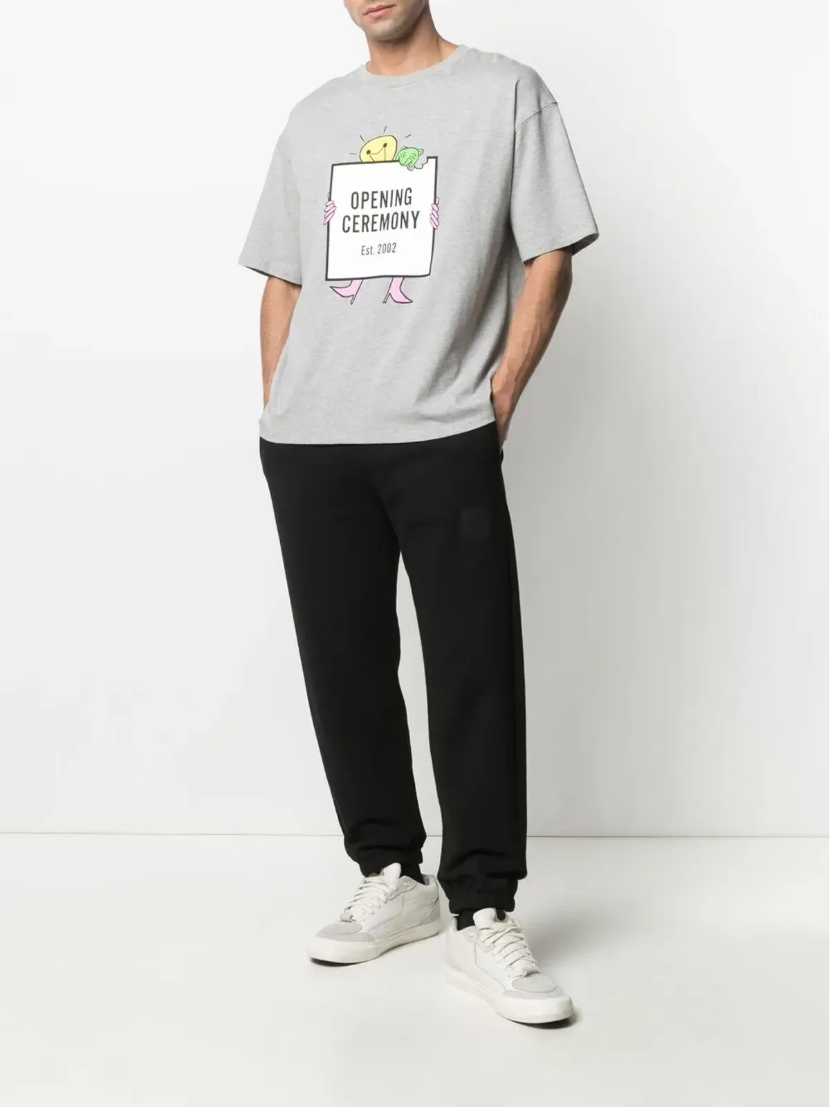Opening Ceremony ライトバルブ ボックス ロゴ プリント Tシャツ - グレー - 画像2