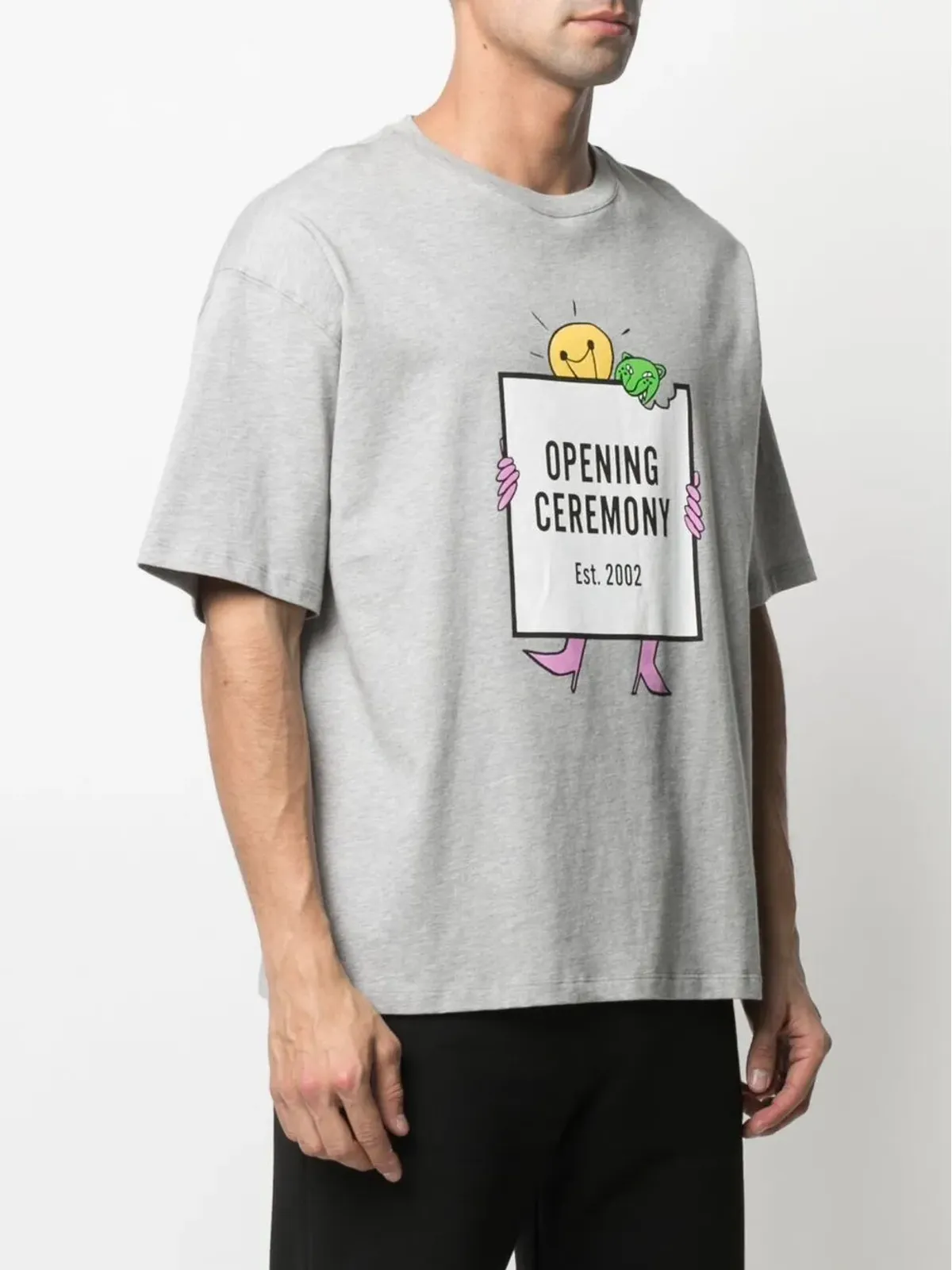 Opening Ceremony ライトバルブ ボックス ロゴ プリント Tシャツ - グレー - 画像3