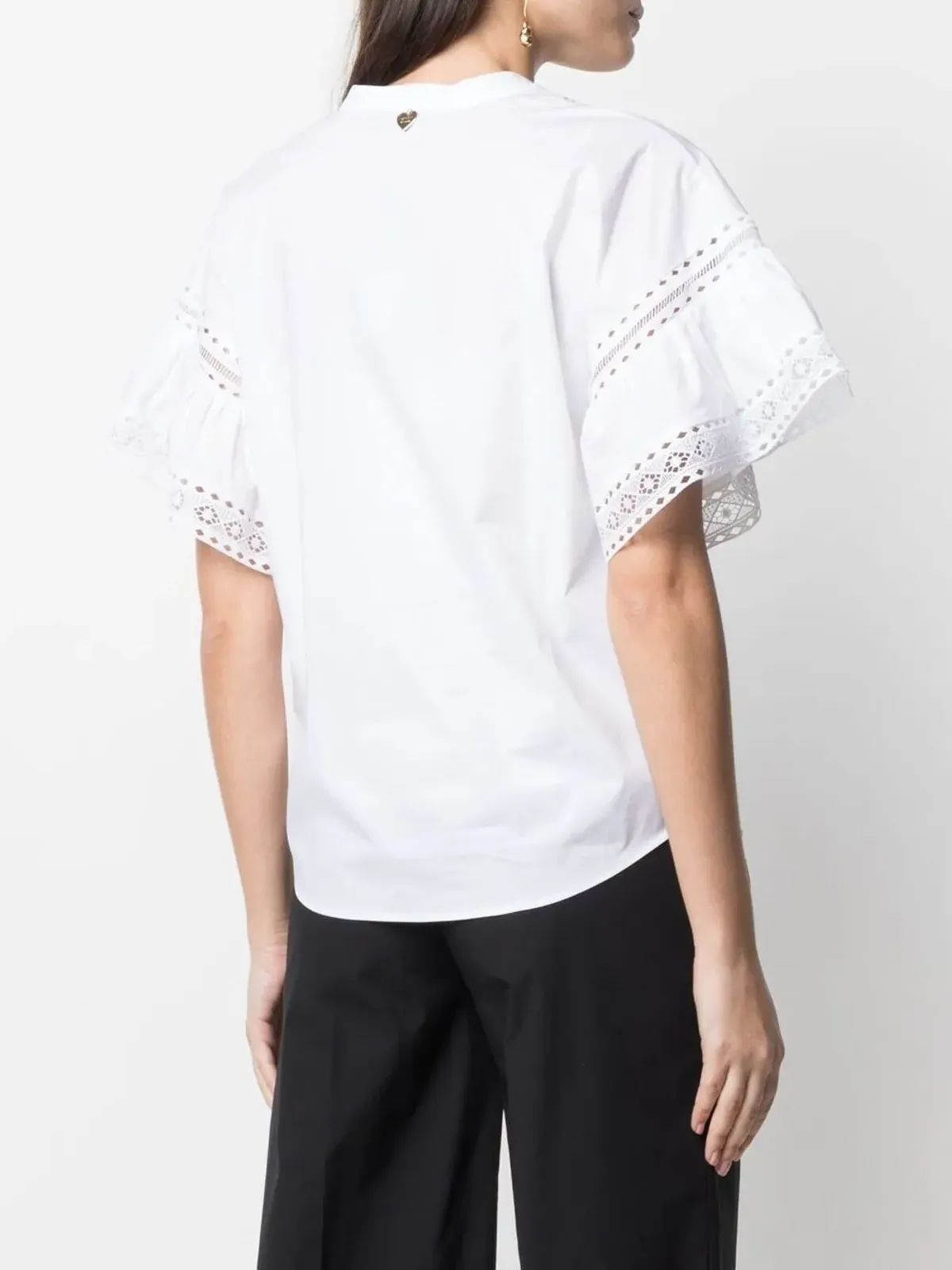 TWINSET ブロderie anglaise フラッター袖 ブラウス - 画像4