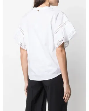 TWINSET ブロderie anglaise フラッター袖 ブラウス - サムネイル4