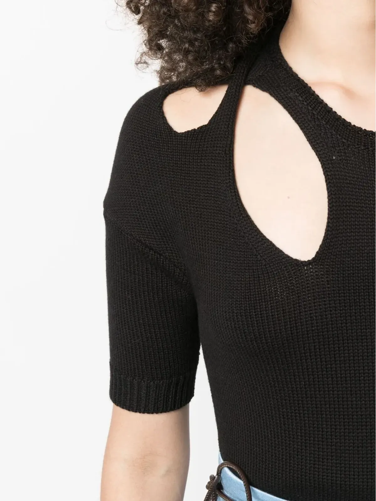 Chloé cut-out knitted top - Black - 画像5