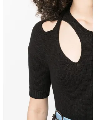 Chloé cut-out knitted top - Black - サムネイル5