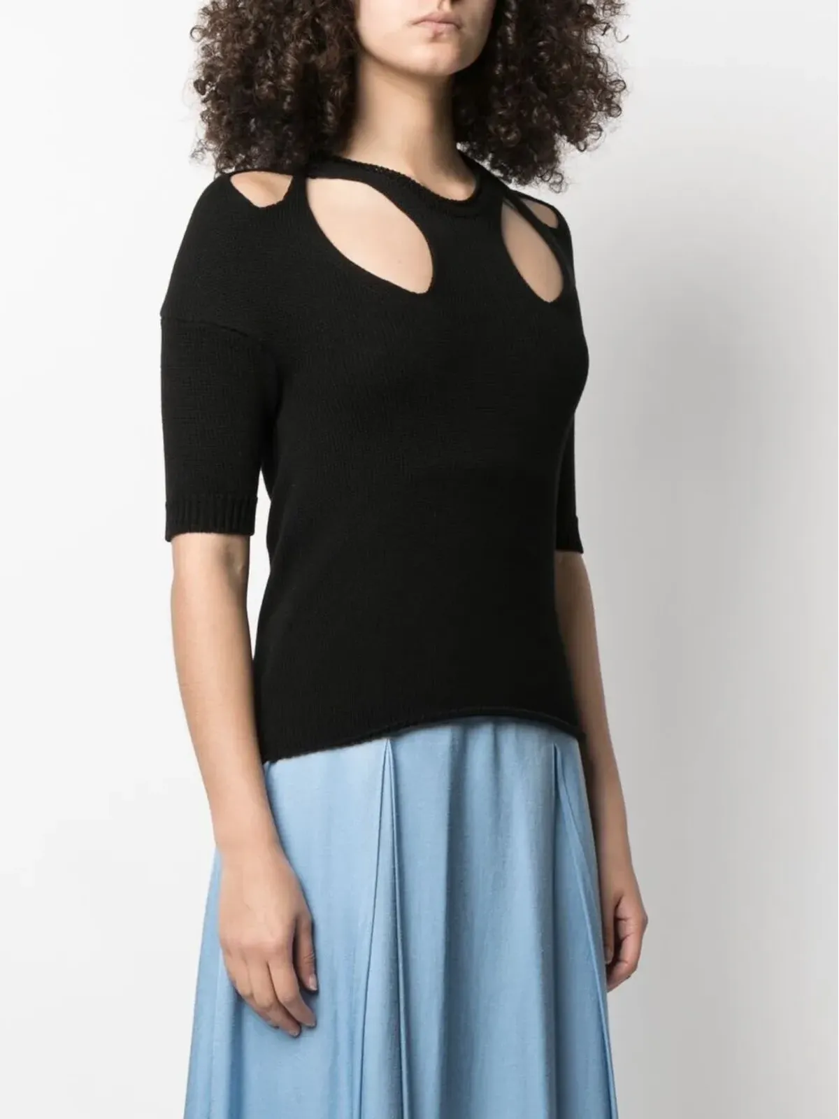 Chloé cut-out knitted top - Black - 画像3