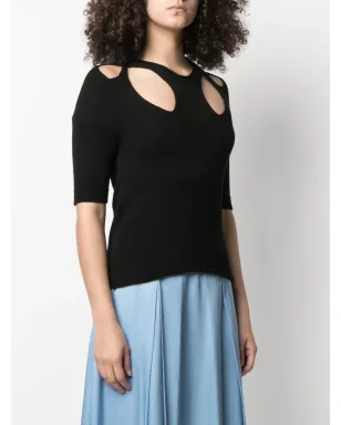 Chloé cut-out knitted top - Black - サムネイル3