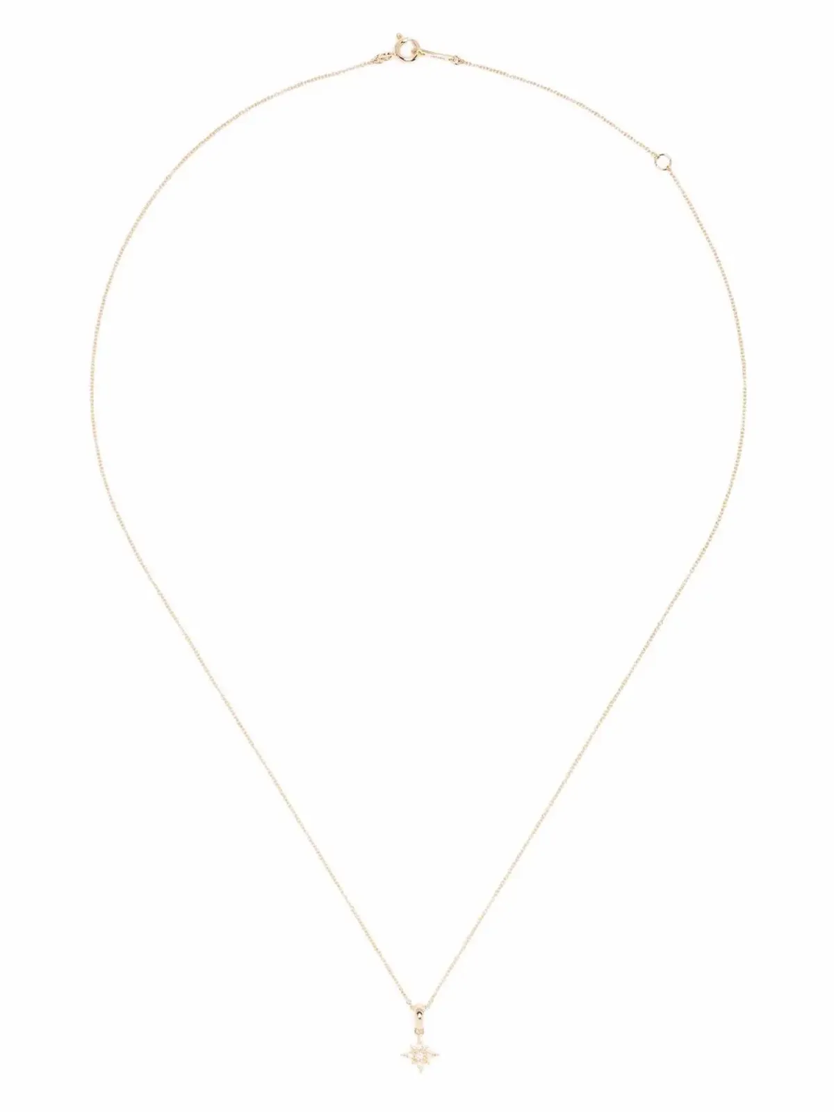 Mizuki 14kt イエローゴールド ダイヤモンド 小さな星形ペンダント - 画像3