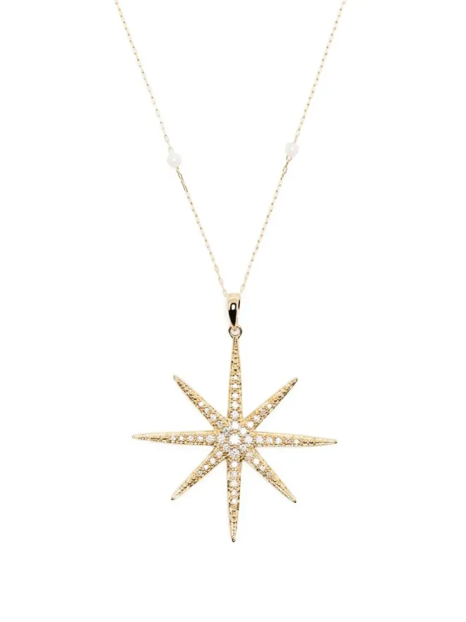 Mizuki Mizuki 14kt イエローゴールド スター ダイヤモンド パール チェーン ネックレスの商品画像