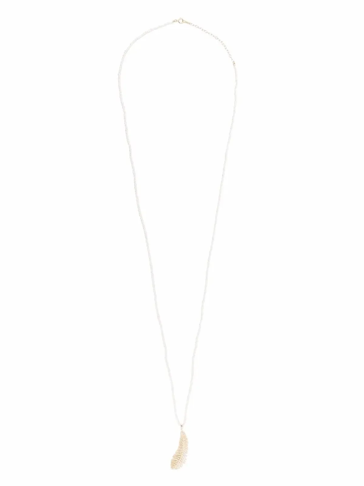 Mizuki 14kt Yellow Gold ロング ダンシングパール ダイヤモンド フェザーネックレス - 画像3