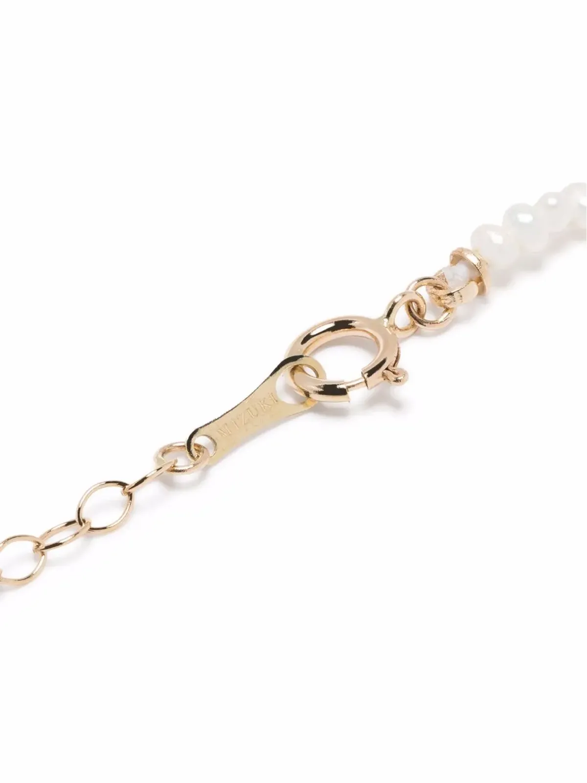 Mizuki 14kt Yellow Gold ロング ダンシングパール ダイヤモンド フェザーネックレス - 画像4