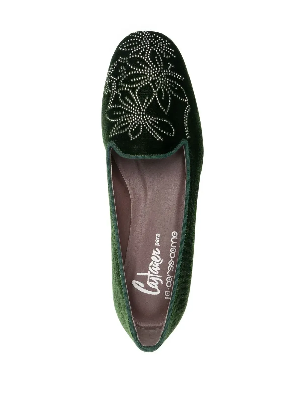 10 CORSO COMO スタッズ付きベルベットのバレエシューズ - 画像4