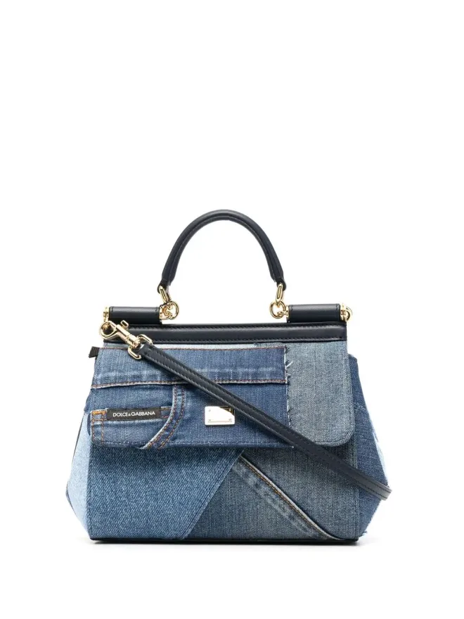 Dolce & Gabbana Dolce & Gabbana スモール シチリー パッチワーク デニム トートバッグの商品画像
