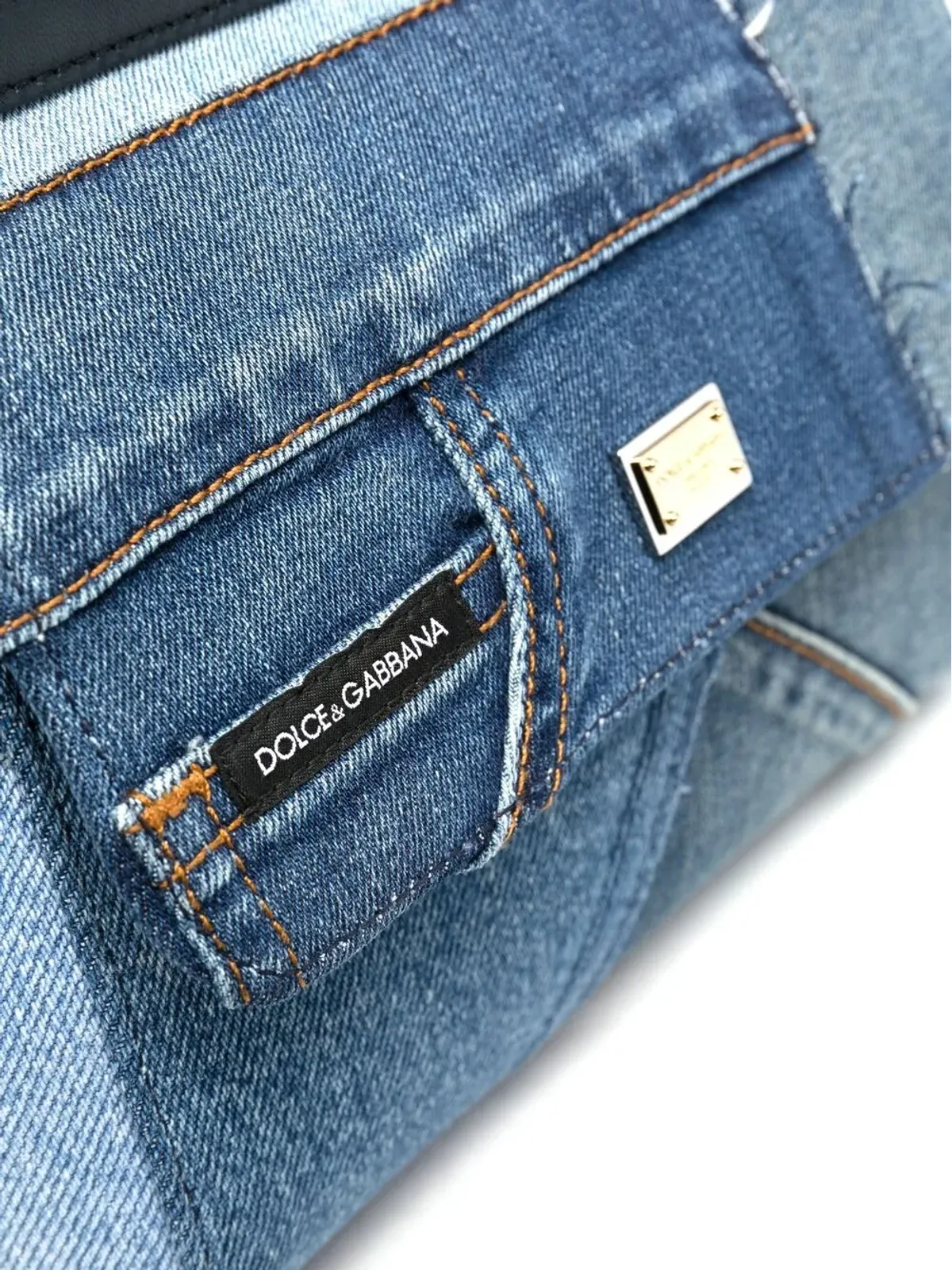 Dolce & Gabbana スモール シチリー パッチワーク デニム トートバッグ - 画像4