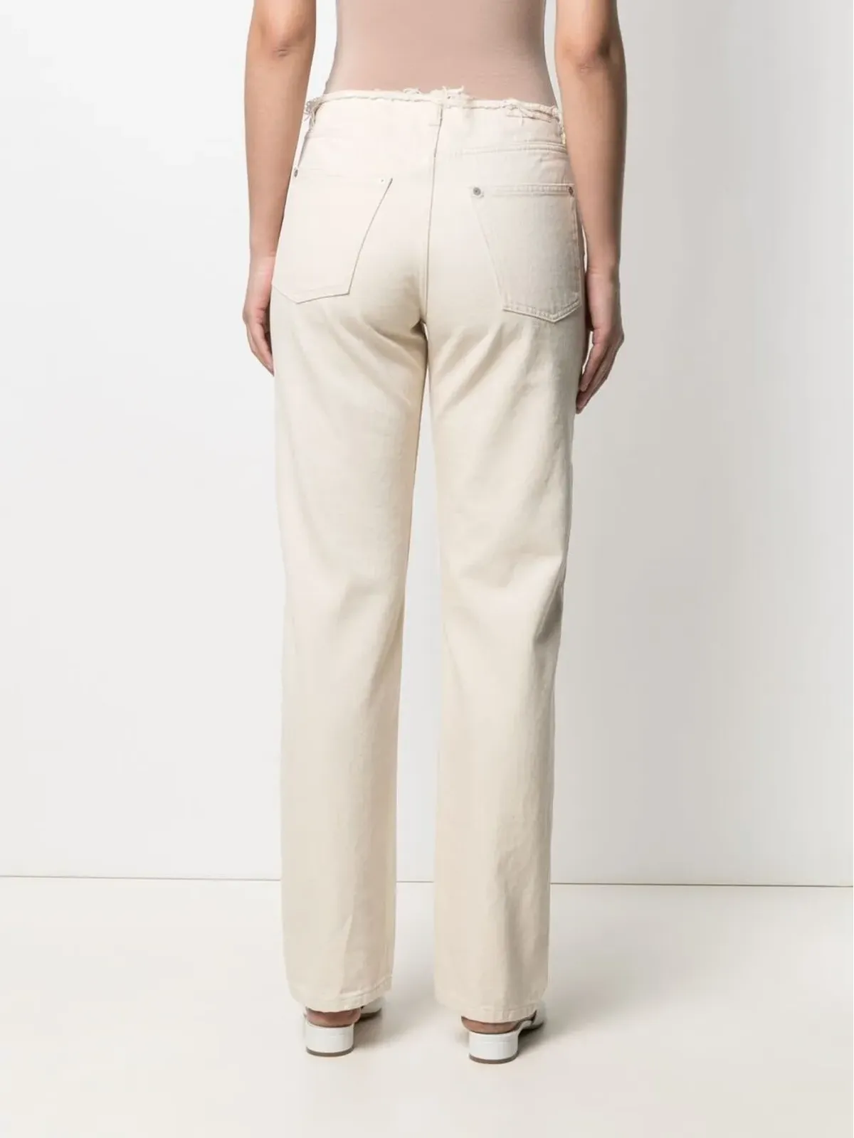 Maison Margiela フリンジ加工ストレートジーンズ - 画像4