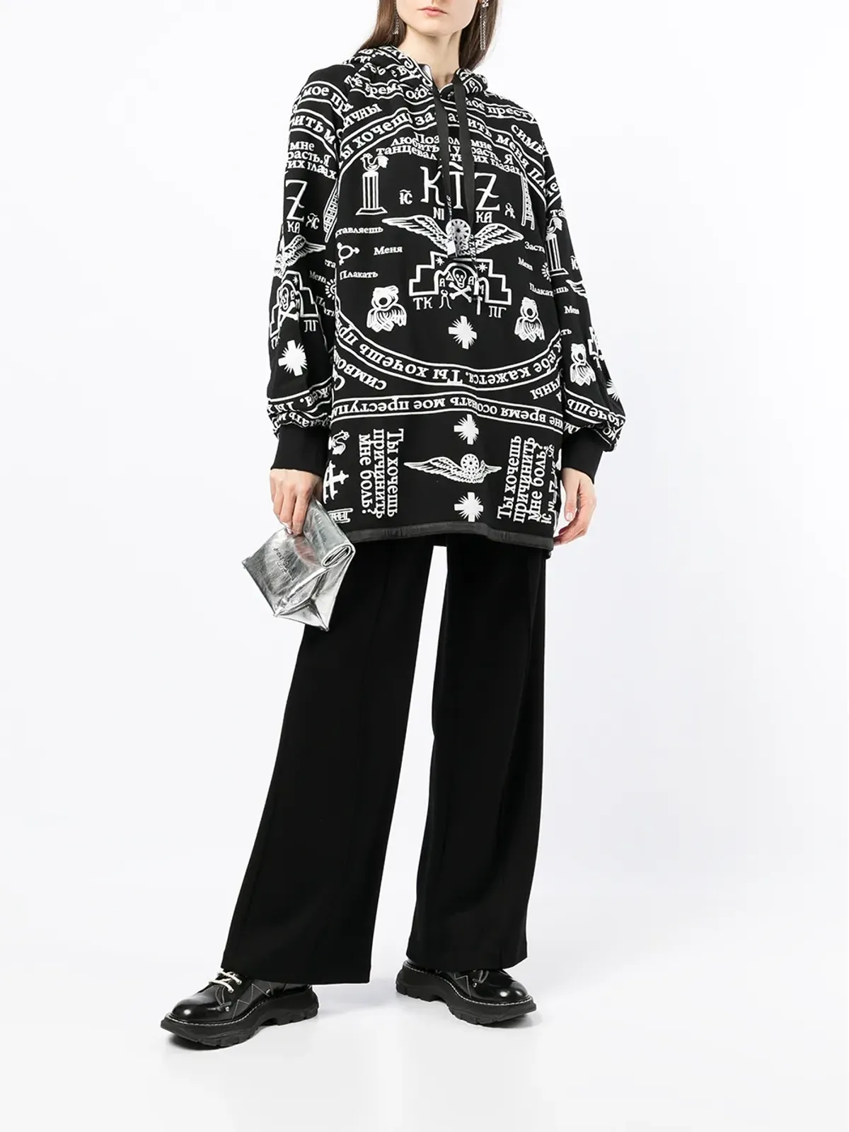 KTZ チャーチプリント サイドジップ フーディ - 画像3