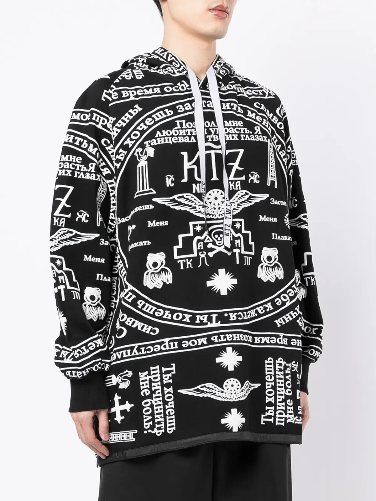 KTZ チャーチプリント サイドジップ フーディ - 画像4