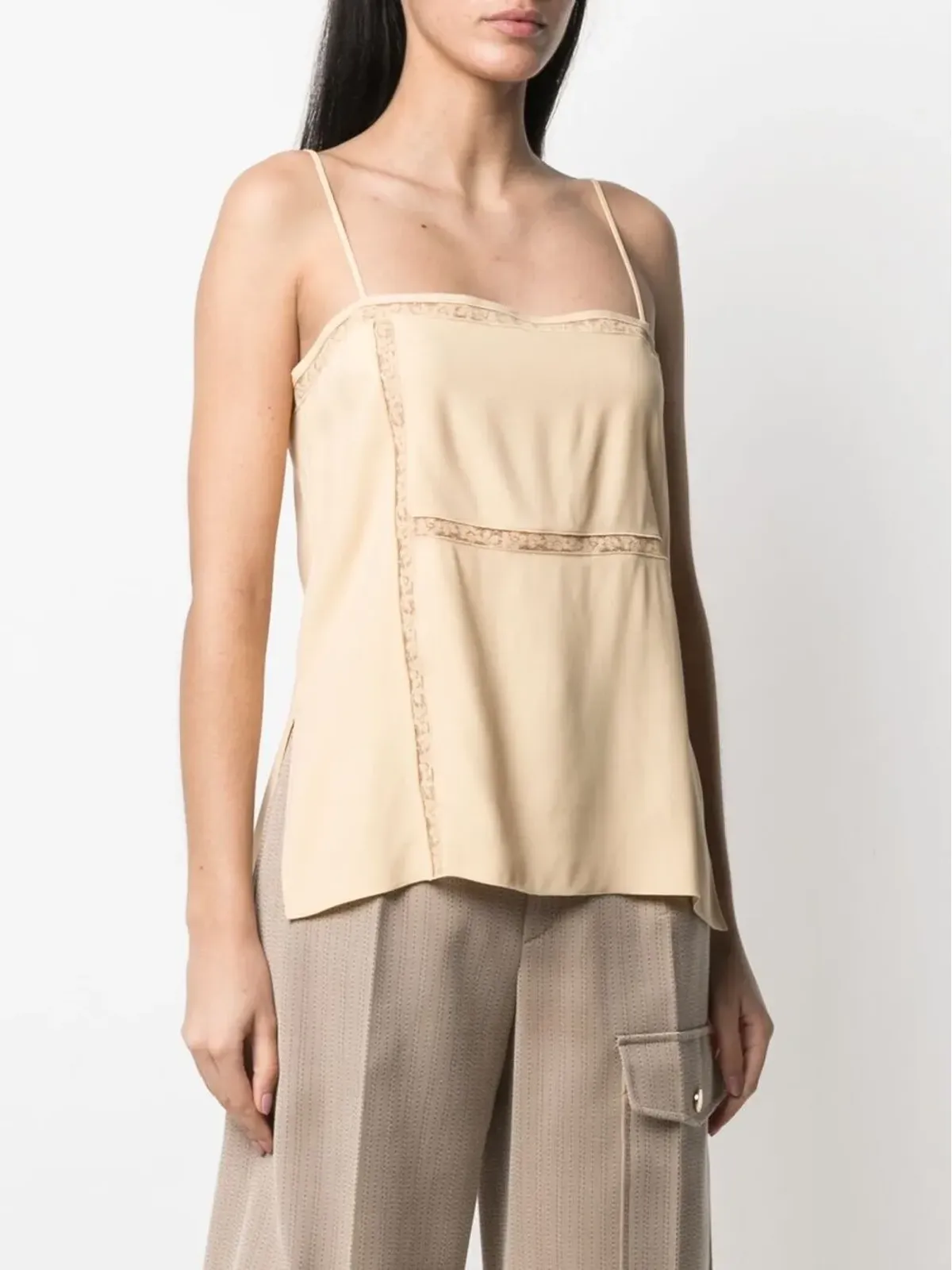 Chloé レーストリム ハイローキャミソール - 画像3
