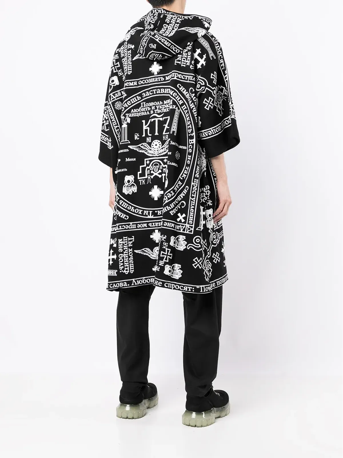 KTZ チャーチプリント フード付きカフタン - 画像5