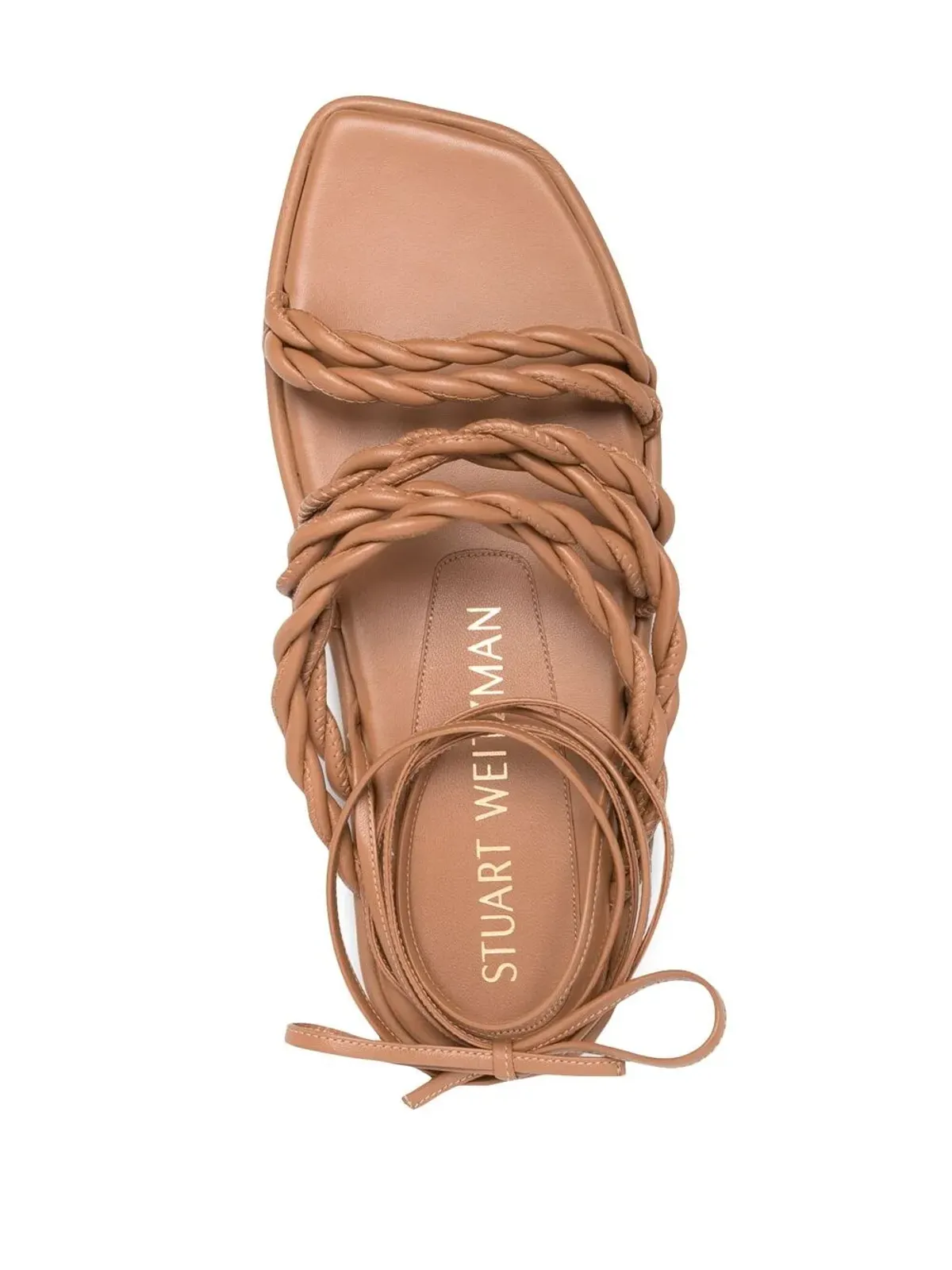 Stuart Weitzman 編み込みストラップサンダル - ブラウン - 画像4