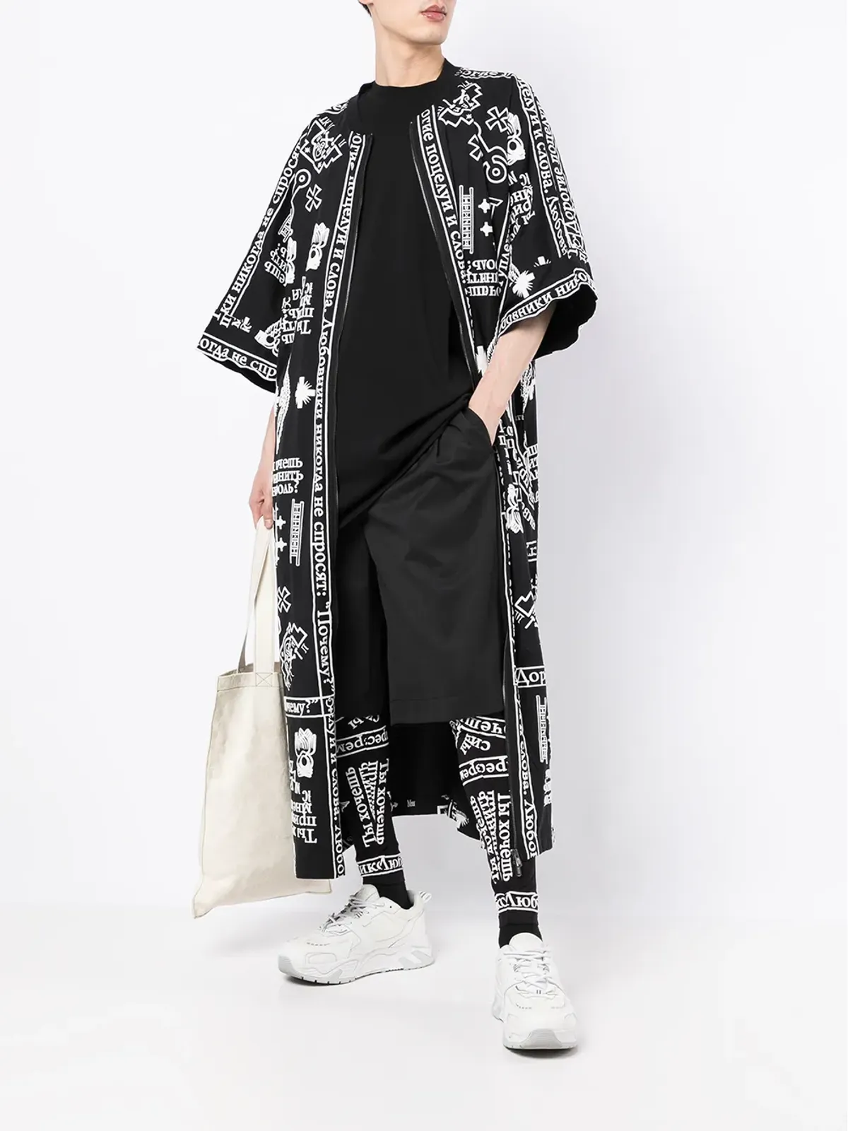 KTZ チャーチプリントジップ付きカフタン - 画像2