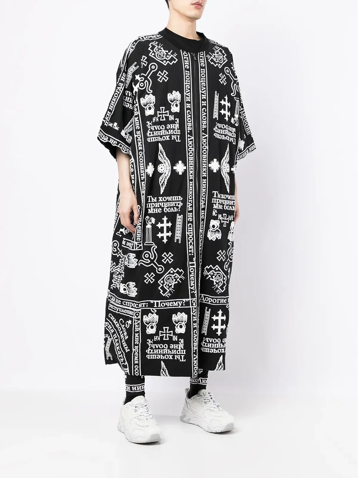 KTZ チャーチプリントジップ付きカフタン - 画像4