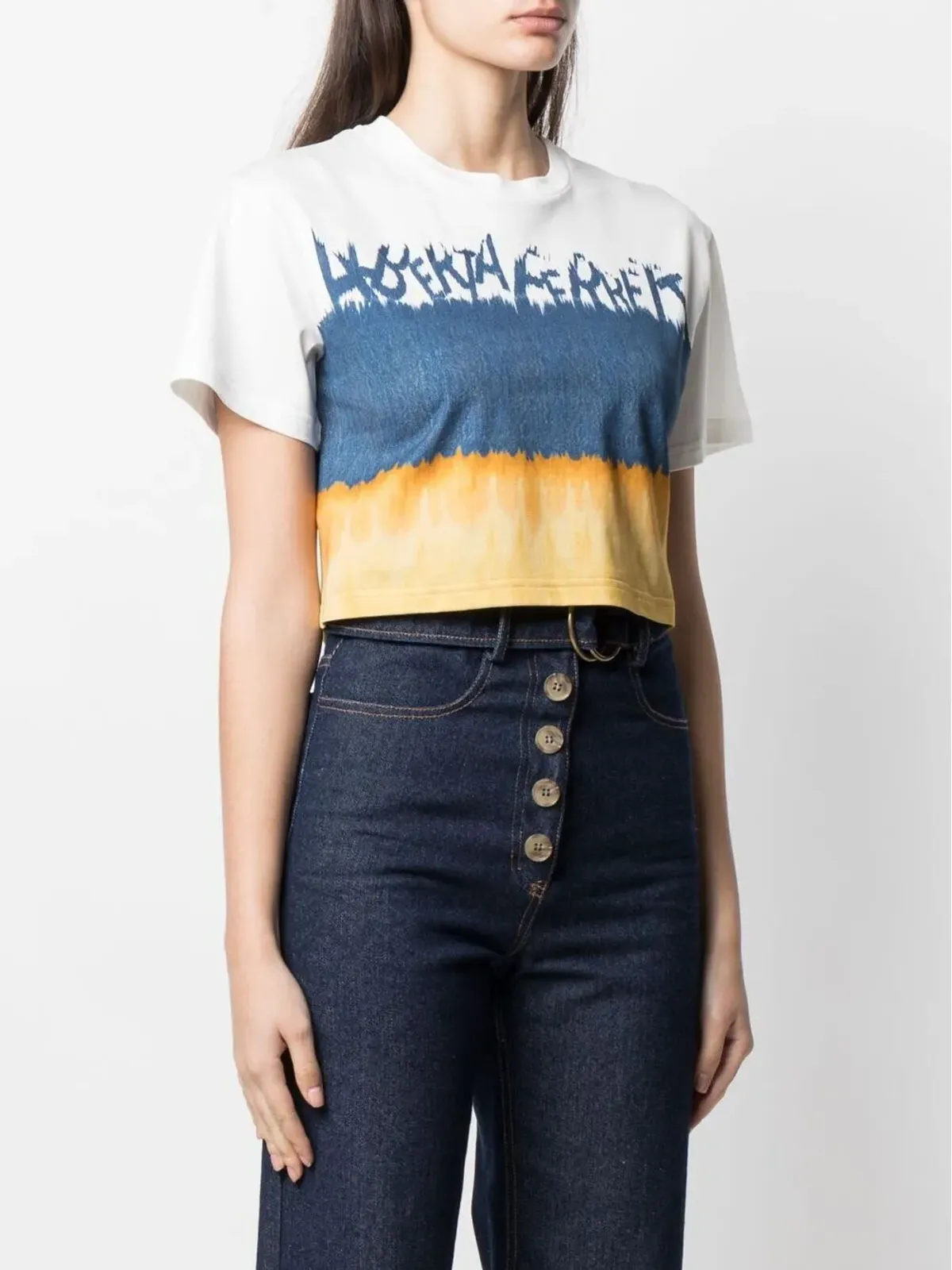 Alberta Ferretti タイダイ柄コットンTシャツ - ブルー - 画像3