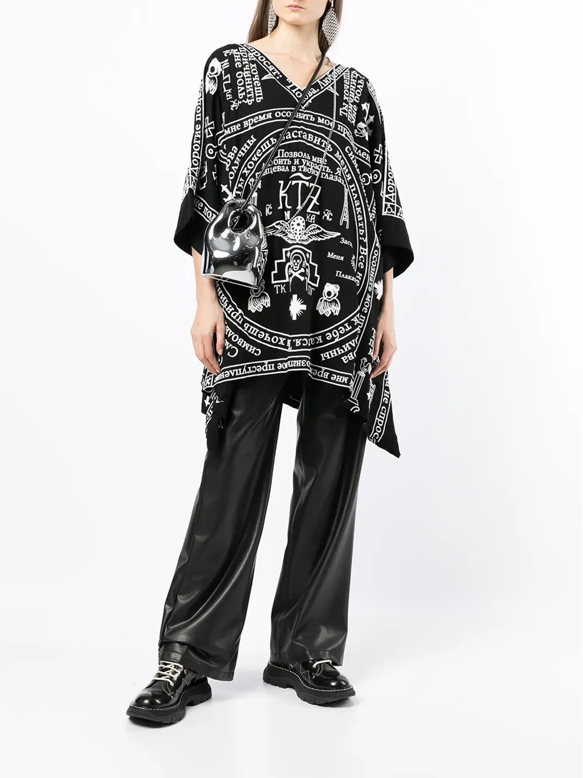 KTZ チャーチプリント カフタンシャツ - 画像3