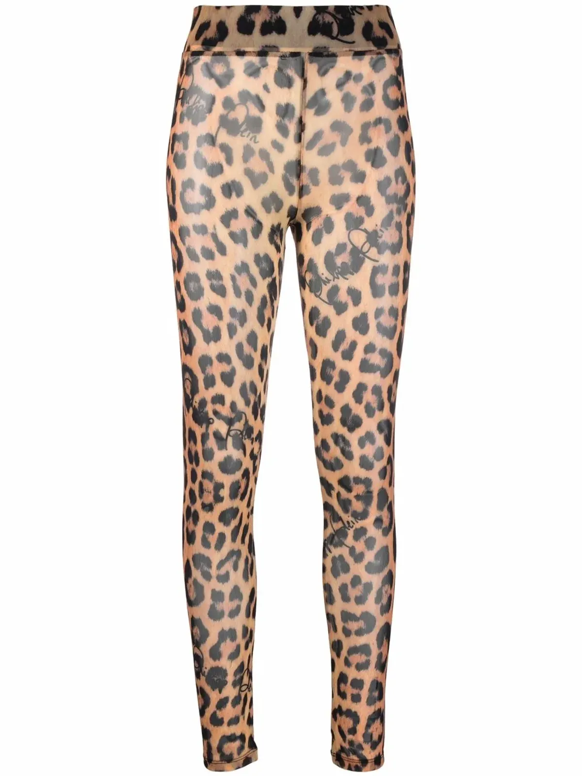 Philipp Plein レオパード柄セミシアーレギンス（ブラック） - 画像1