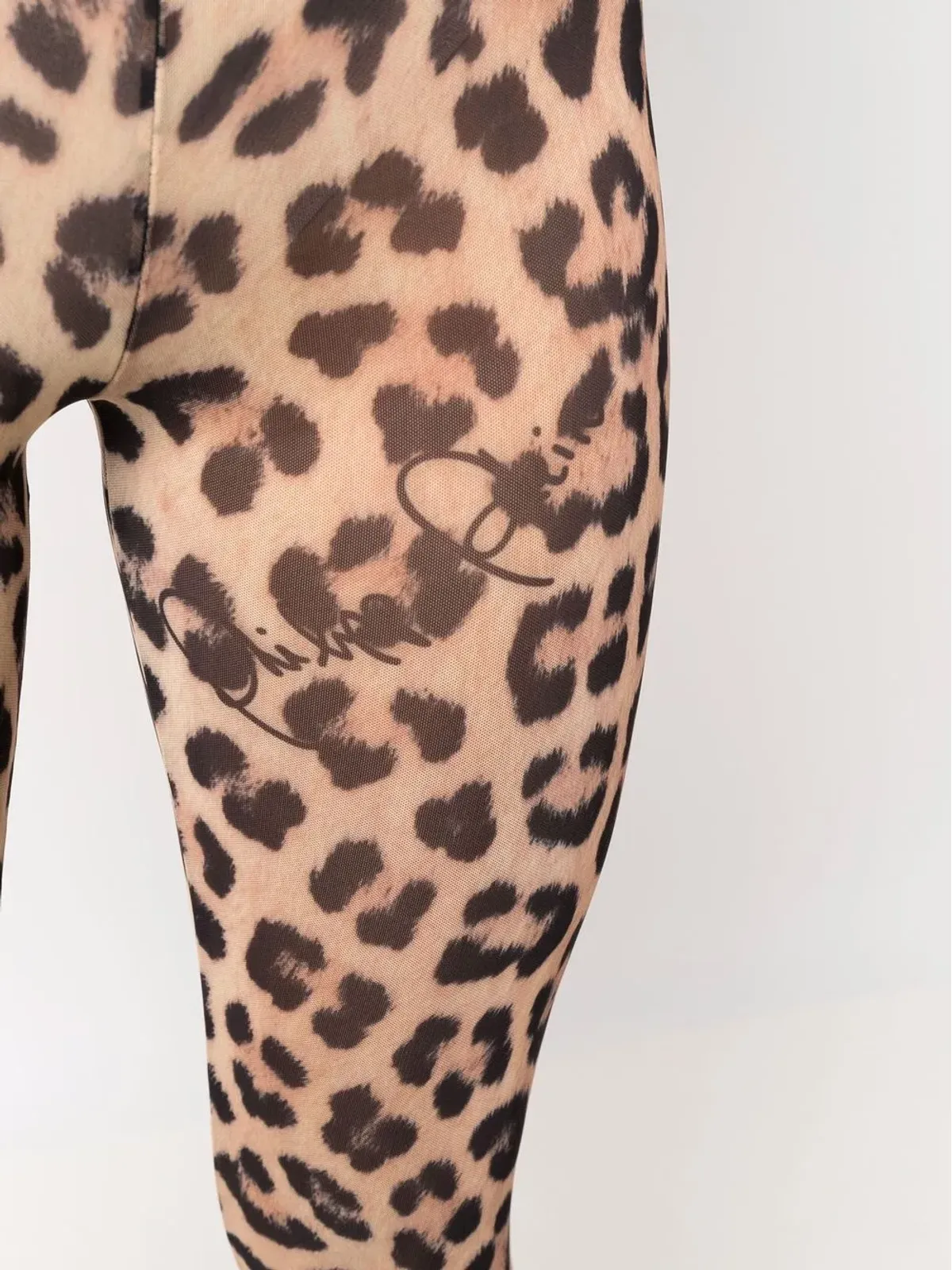 Philipp Plein レオパード柄セミシアーレギンス（ブラック） - 画像5