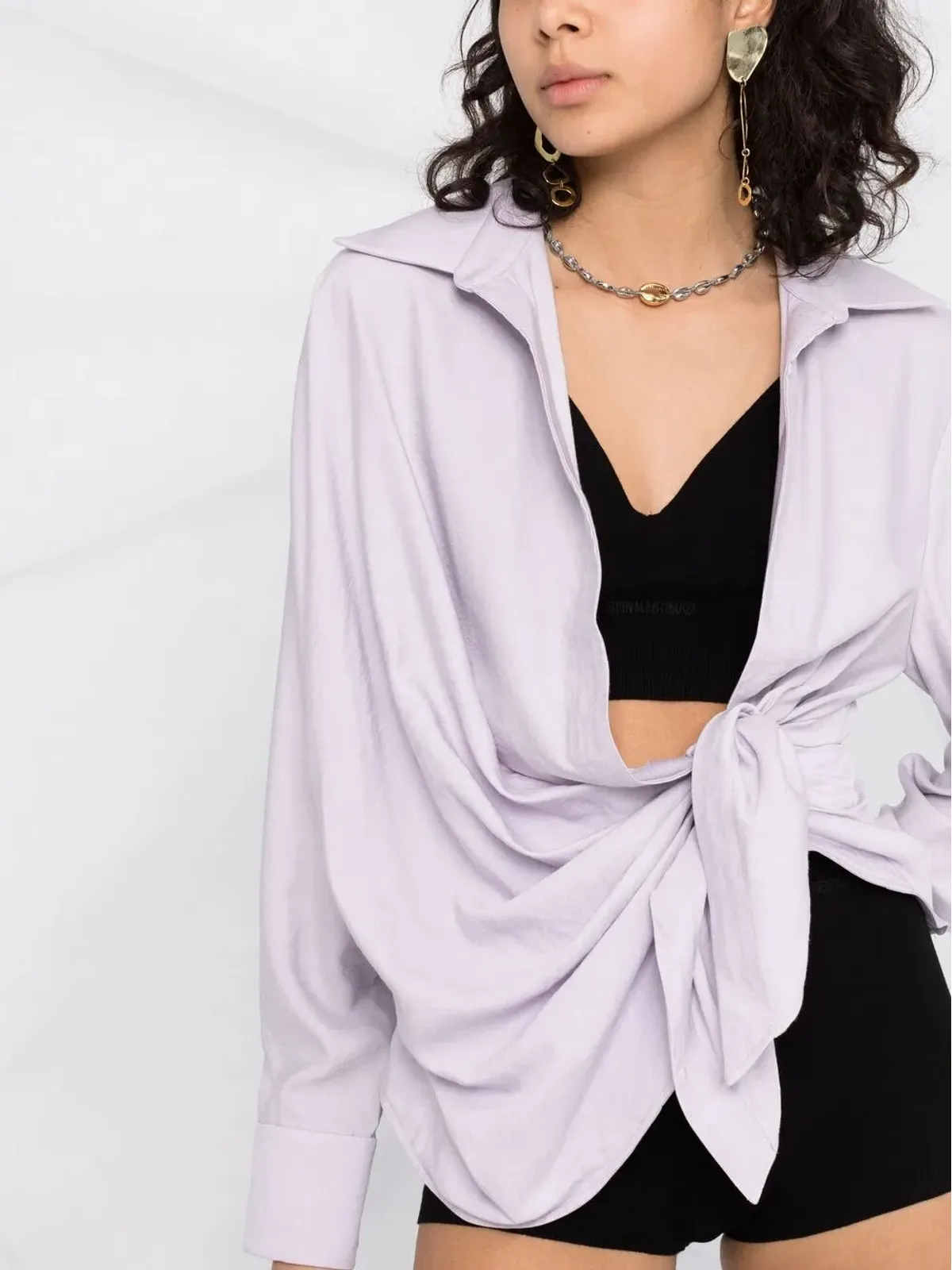 RED Valentino ニット素材のクロップトップとショートパンツのセット - 画像5