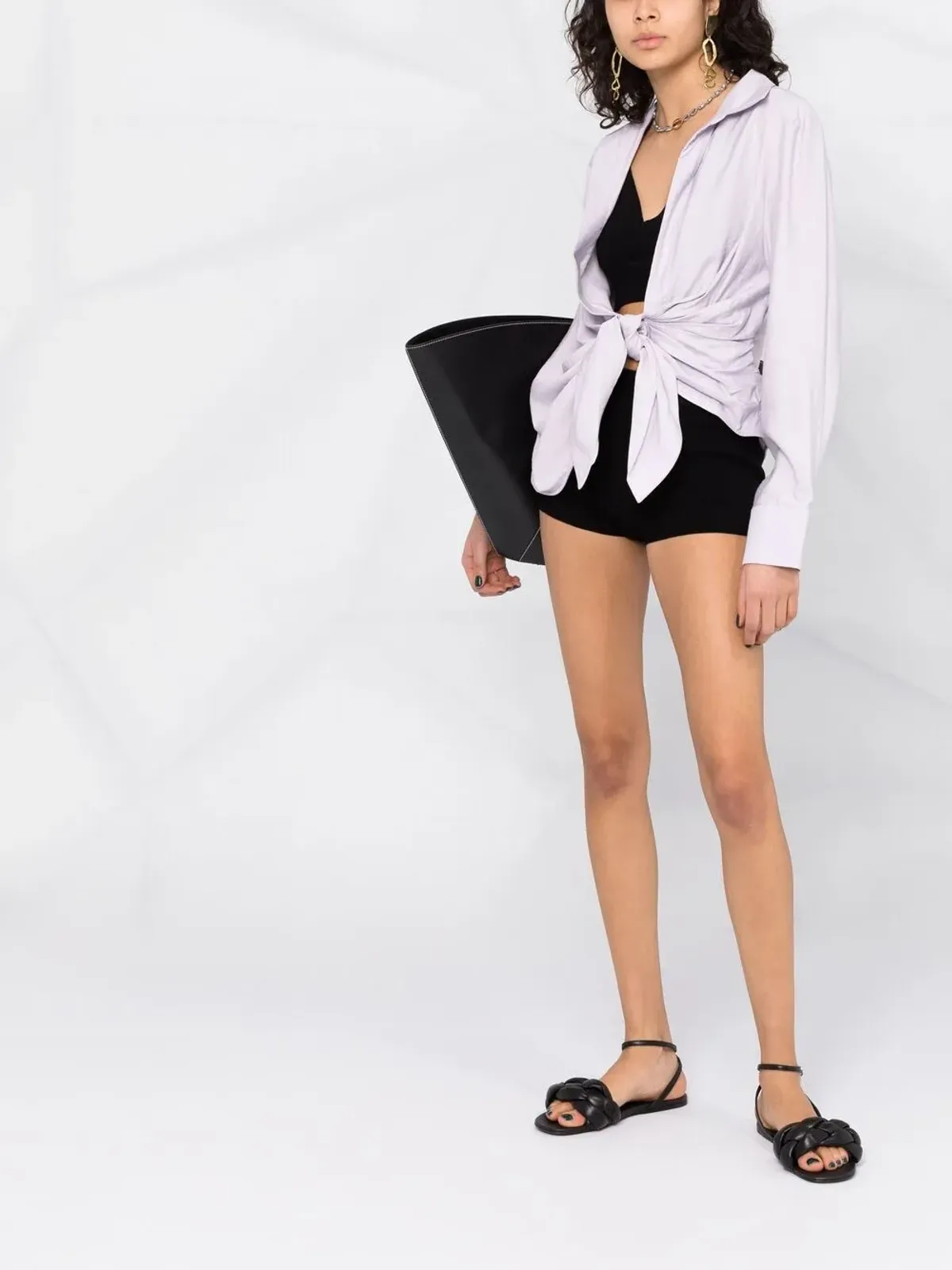 RED Valentino ニット素材のクロップトップとショートパンツのセット - 画像4