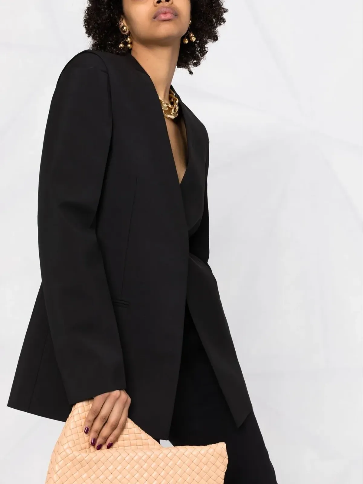 Givenchy ノーカラー・シングルブレストジャケット - ブラック - 画像5
