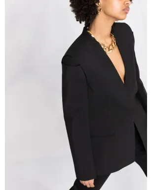 Givenchy ノーカラー・シングルブレストジャケット - ブラック - サムネイル3