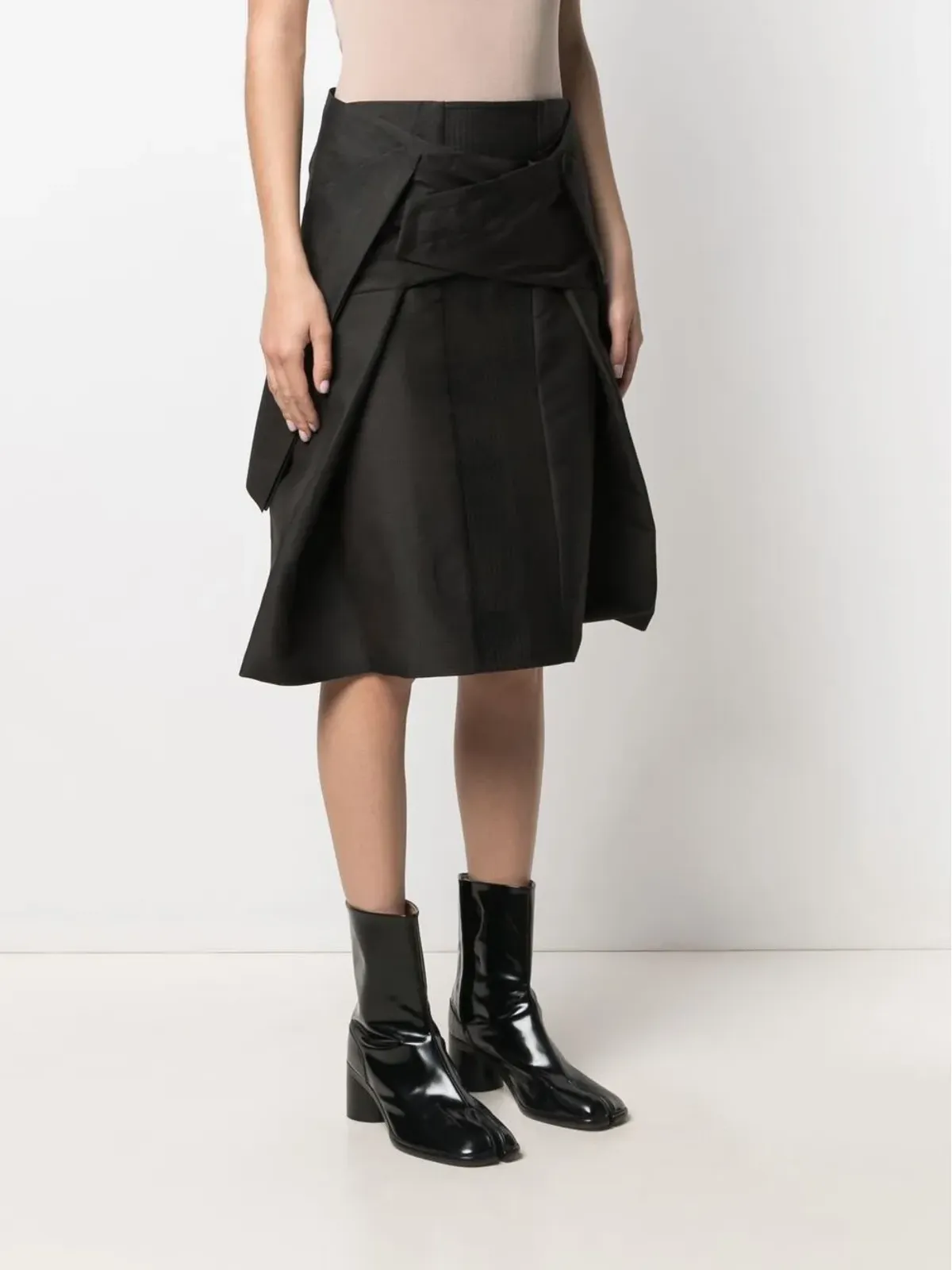 Rick Owens パネルドAラインミディスカート - 画像3