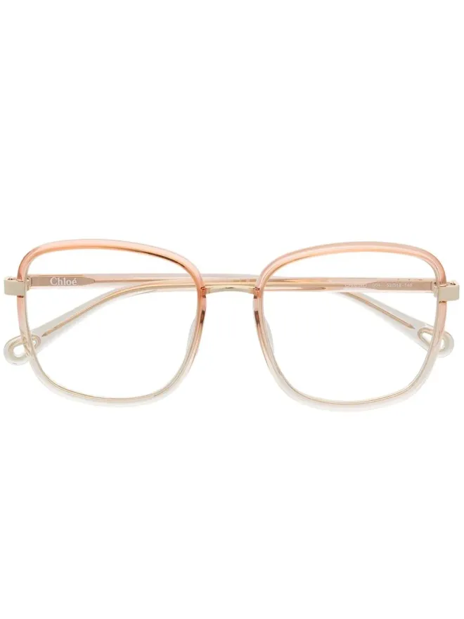 Chloé Eyewear Chloé Eyewear オーバーサイズ透明感フレーム眼鏡 - オレンジの商品画像