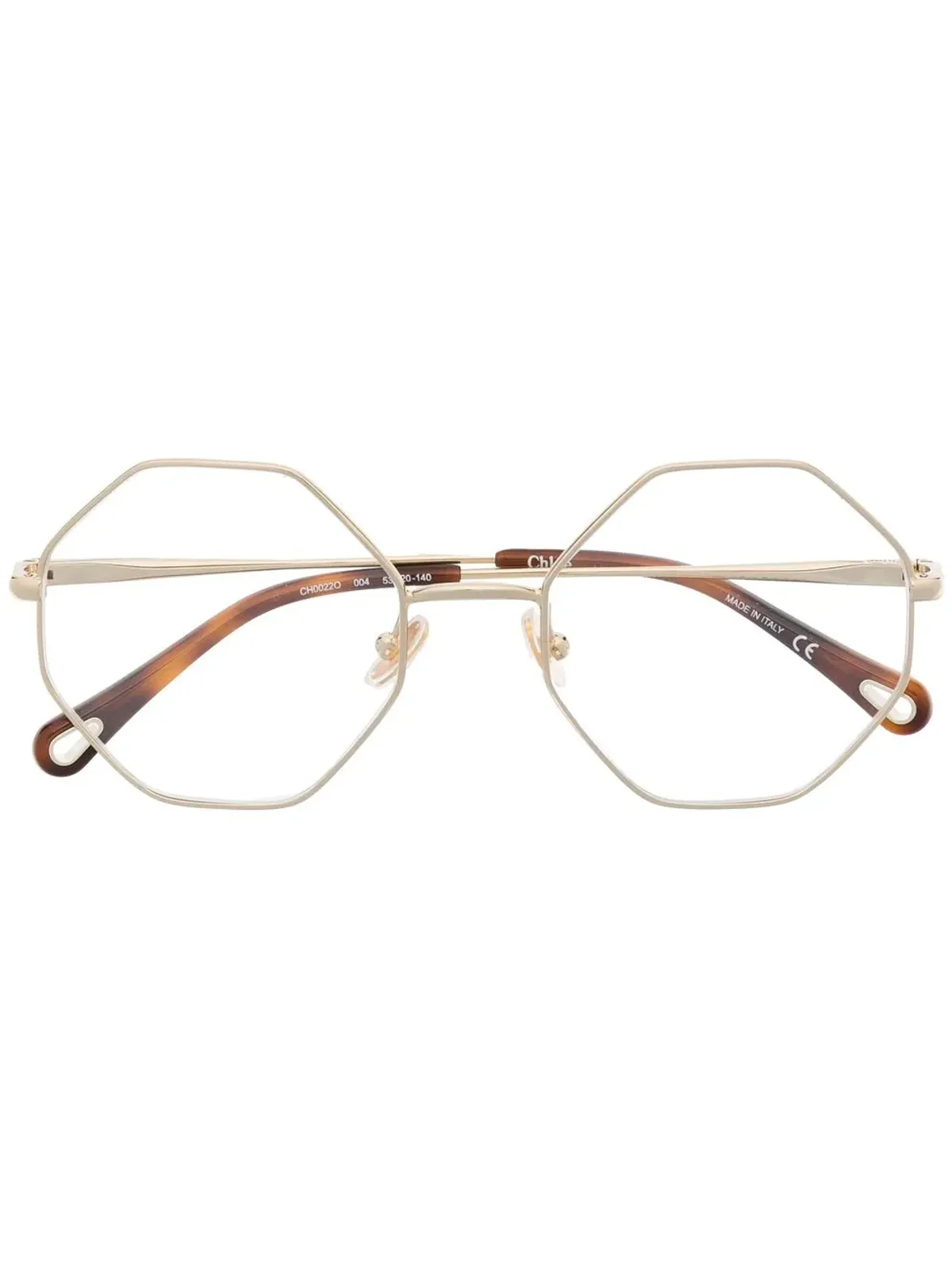 Chloé Eyewear 六角形フレーム眼鏡 - Gold - 画像1