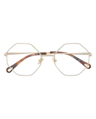 Chloé Eyewear 六角形フレーム眼鏡 - Gold - サムネイル1