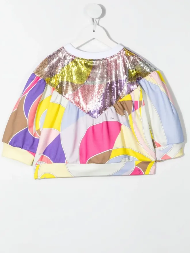 PUCCI Junior PUCCI Junior 抽象柄スパンコールトップスの商品画像