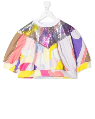 PUCCI Junior 抽象柄スパンコールトップス - サムネイル2