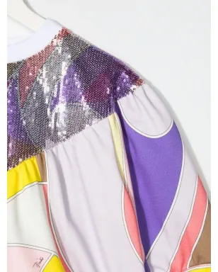 PUCCI Junior 抽象柄スパンコールトップス - サムネイル3