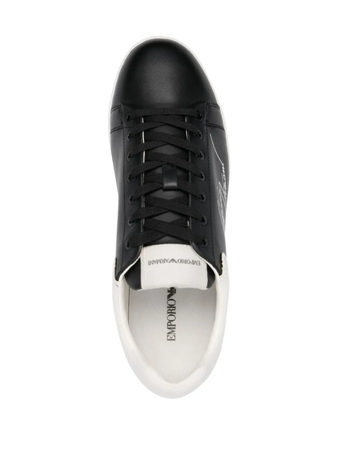 Emporio Armani シグネチャーロゴプリント レザー スニーカー - 画像4
