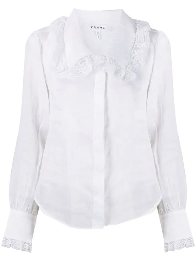 FRAME FRAME lace-detailed concealed shirtの商品画像